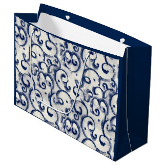 GIFT BAG JAPANESE PATTERN IN INDIGO 