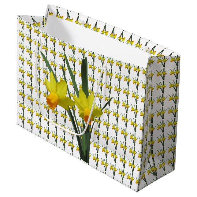 Gift Bag (LG) - Daffodil Blossoms (Front Angled)