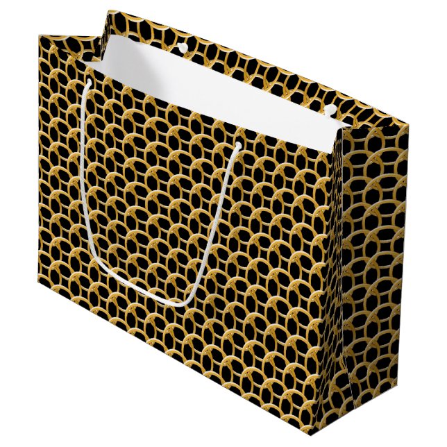 Gift Bag (Lg) - Golden Chain Mail (Front Angled)