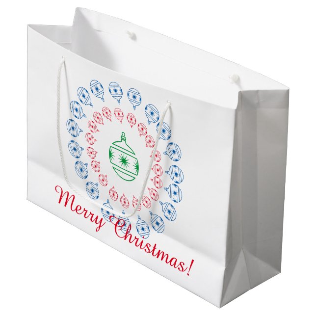 Gift Bag (Lrg) - Christmas Decorations (Front Angled)