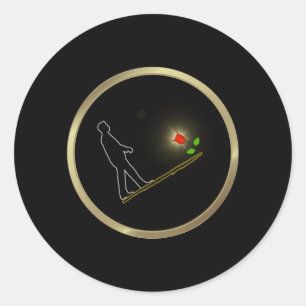 Gift Bag minimal art Classic Round Sticker