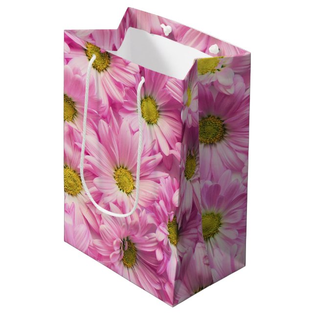 Gift Bag - Pink Gerbera Daisies (Front Angled)