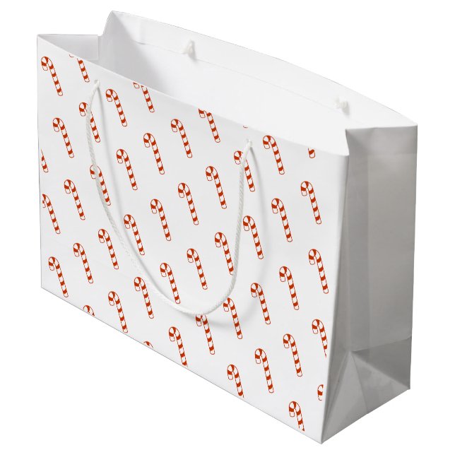 Gift Bag - Red and White Candy Canes (Lrg) (Back Angled)