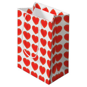Gift Bag - Red Hearts in 3-D