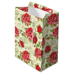 Gift Bag-Red Rose Print Medium Gift Bag