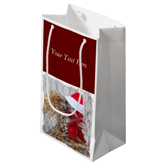 Gift Bag - Santa Rooster (Front Angled)