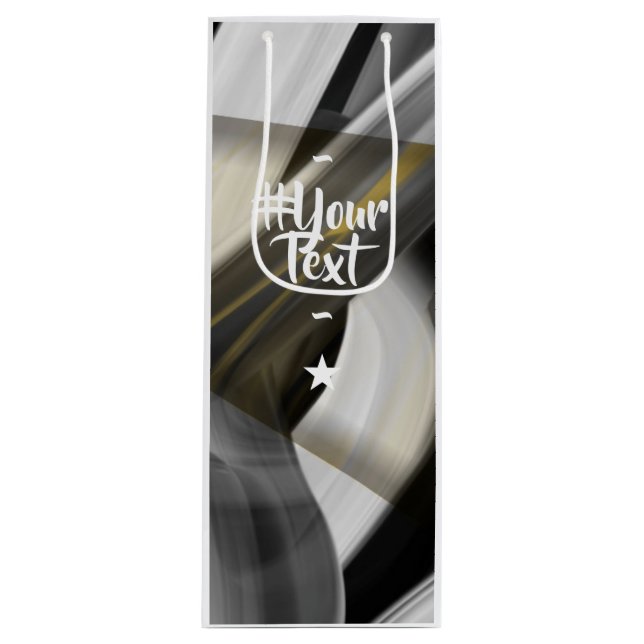 Gift Bag Trend Abstract Art Black White Gold (Front)