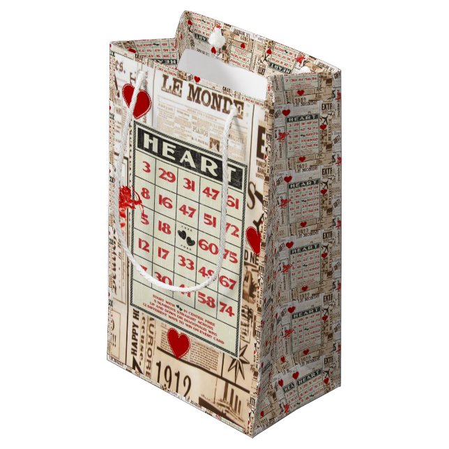 Gift Bag Valentine's Vintage (Front Angled)