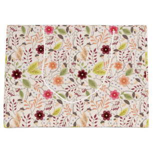 Gift bag with autumn vintage pattern