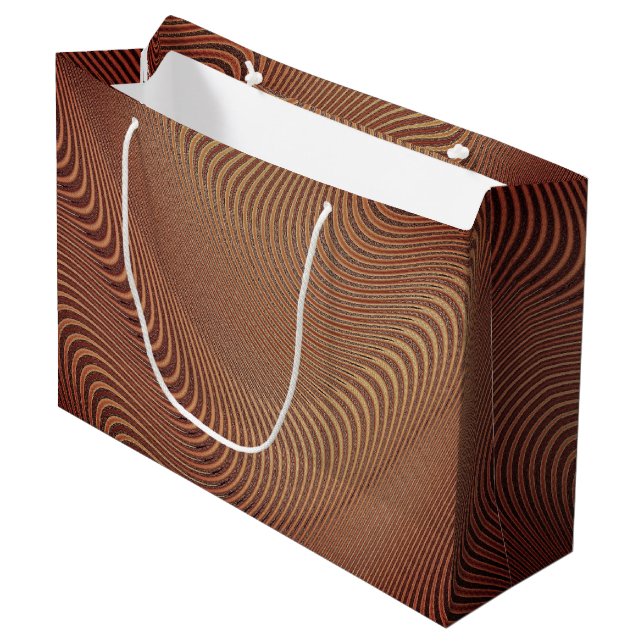 Gift Bag with Brown Art Design (Front Angled)