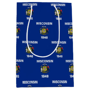 Gift Bag with flag of Wisconsin, USA