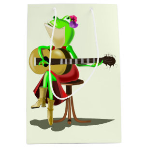 Gift Bag with Frog Playing Guitar