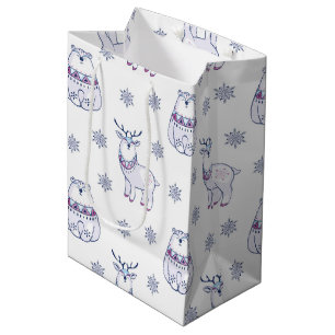 Gift Bag with Polar Bears and Reindeers