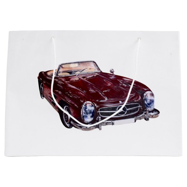 Gift Bag with vintage burgundy car (Front)