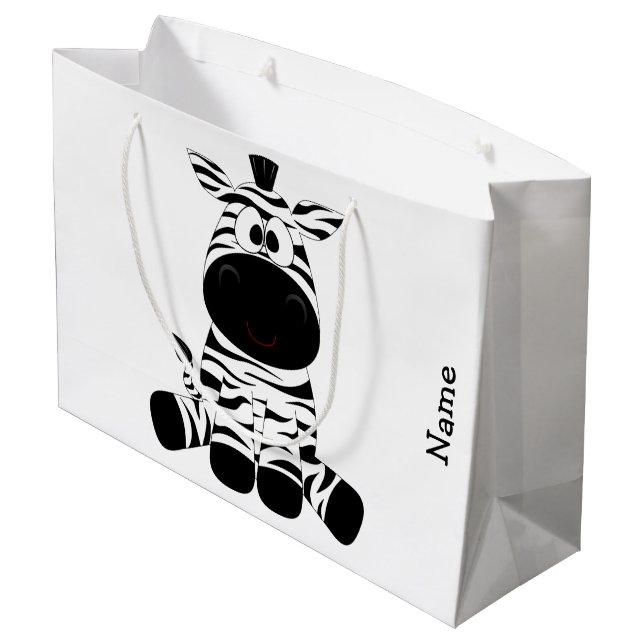 Gift Bag. Zebra. Large Gift Bag (Back Angled)