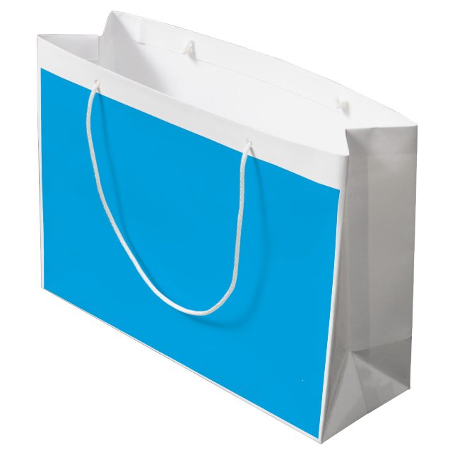 Gift Bags | Blue Glossy | Rope Handle Packaging (Back Angled)