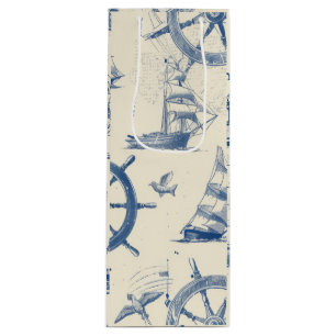 Gift Bags with Nautical Details (Anchor & Ship Wh