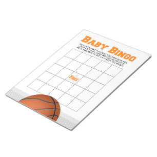 Gift Bingo Basketball Baby Shower Game Pack Notepad