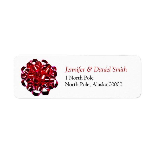 Gift Bow Christmas Card Mailing Label Sticker (Front)