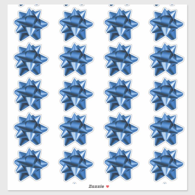 Gift Bow | Stickers | 20 per sheet | Blue (Sheet)