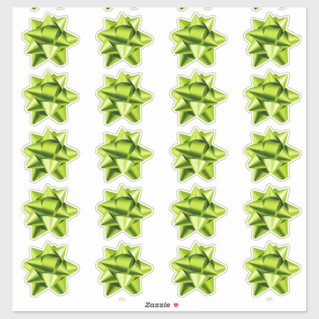Gift Bow | Stickers | 20 per sheet | Lime (Sheet)