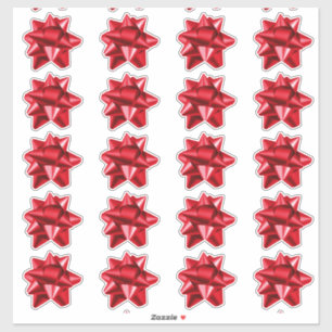 Gift Bow Stickers 20 per sheet Red