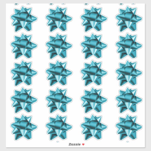 Gift Bow | Stickers | 20 per sheet | Teal (Sheet)