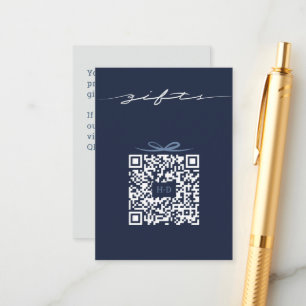 Gift Box & Bow QR Code Wedding Registry Enclosure Card