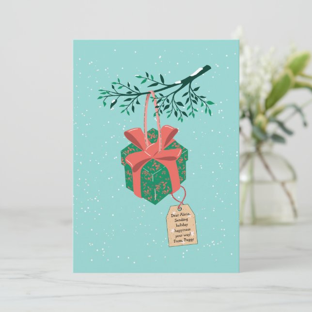 Gift Box Delight Holiday Card (Standing Front)