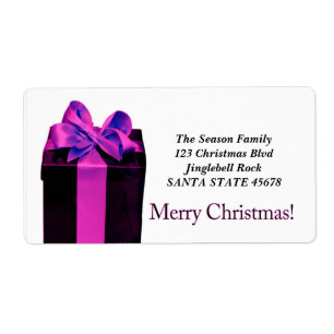 Gift Box Merry Christmas address label