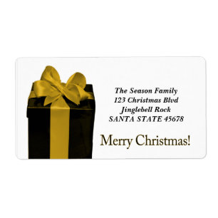 Gift Box Merry Christmas address label