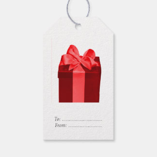 Gift Box with satin bow Gift Tags