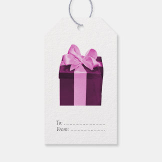 Gift Box with satin bow Gift Tags
