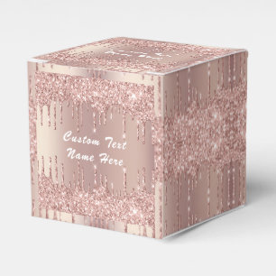 Gift Boxes Rose Gold Glitter Personalised Text