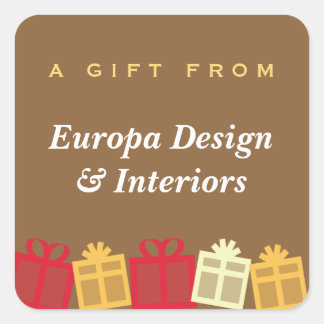Gift boxes with bows brown business gift tag label