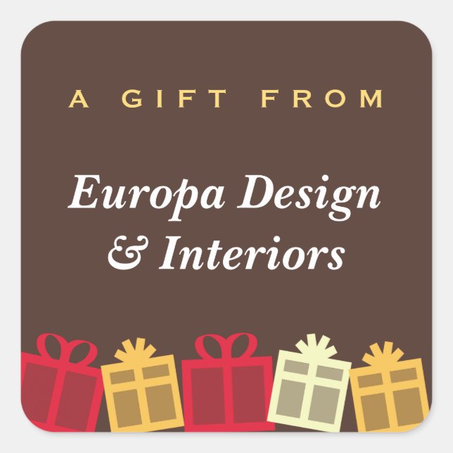 Gift boxes with bows business gift tag label (Front)