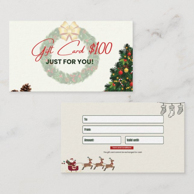 Gift business card $100 (Front/Back)