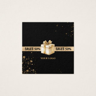 Gift card sales 50% black gold glitter