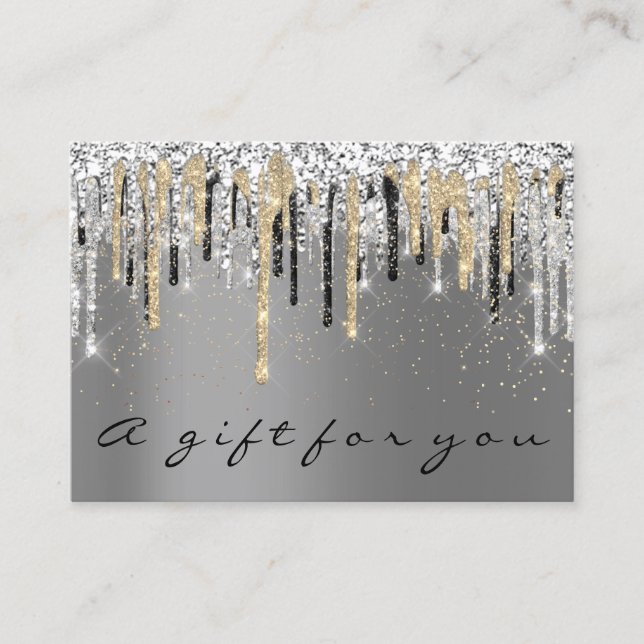 Gift Certificate Beauty Shop Hair Nails Silver (Front)