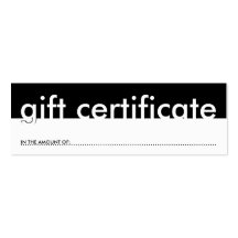 gift certificate (blank amount)