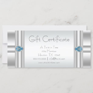 Gift Certificate Blue Business Gift Certificates