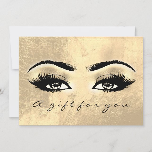 Gift Certificate Brown Eye Gold Lash Beauty Makeup (Front)