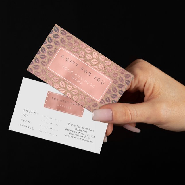 Gift Certificate Card Customised Pink Rose Gold (Creator Uploaded)