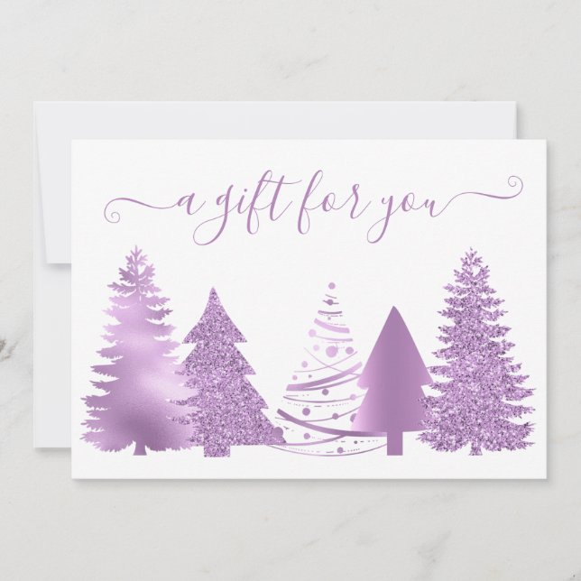 Gift Certificate Christmas Tree  Purple (Front)