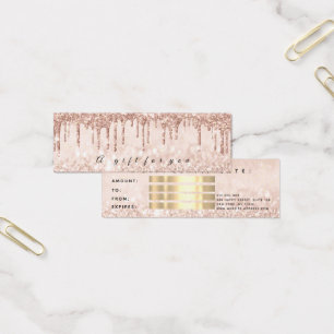 Gift Certificate Drips Rose Gold Spark Small