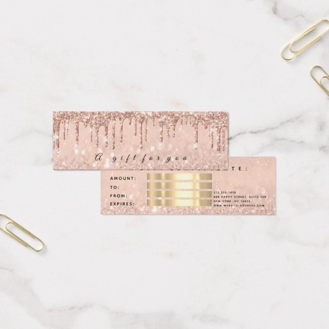 Gift Certificate Drips Rose Gold Spark Small (Office)