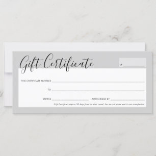GIFT CERTIFICATE elegant chic pale grey rose gold