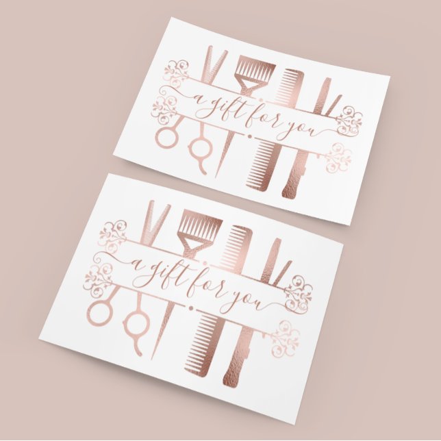 Gift Certificate Elegant Rose Gold Scissors Foil (Creator Uploaded)