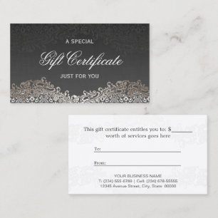 Gift Certificate - Elegant Vintage Silver Damask