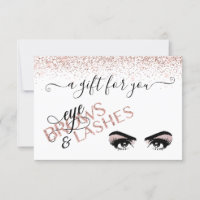 Gift Certificate Eye Brown Lashes Rose Gold